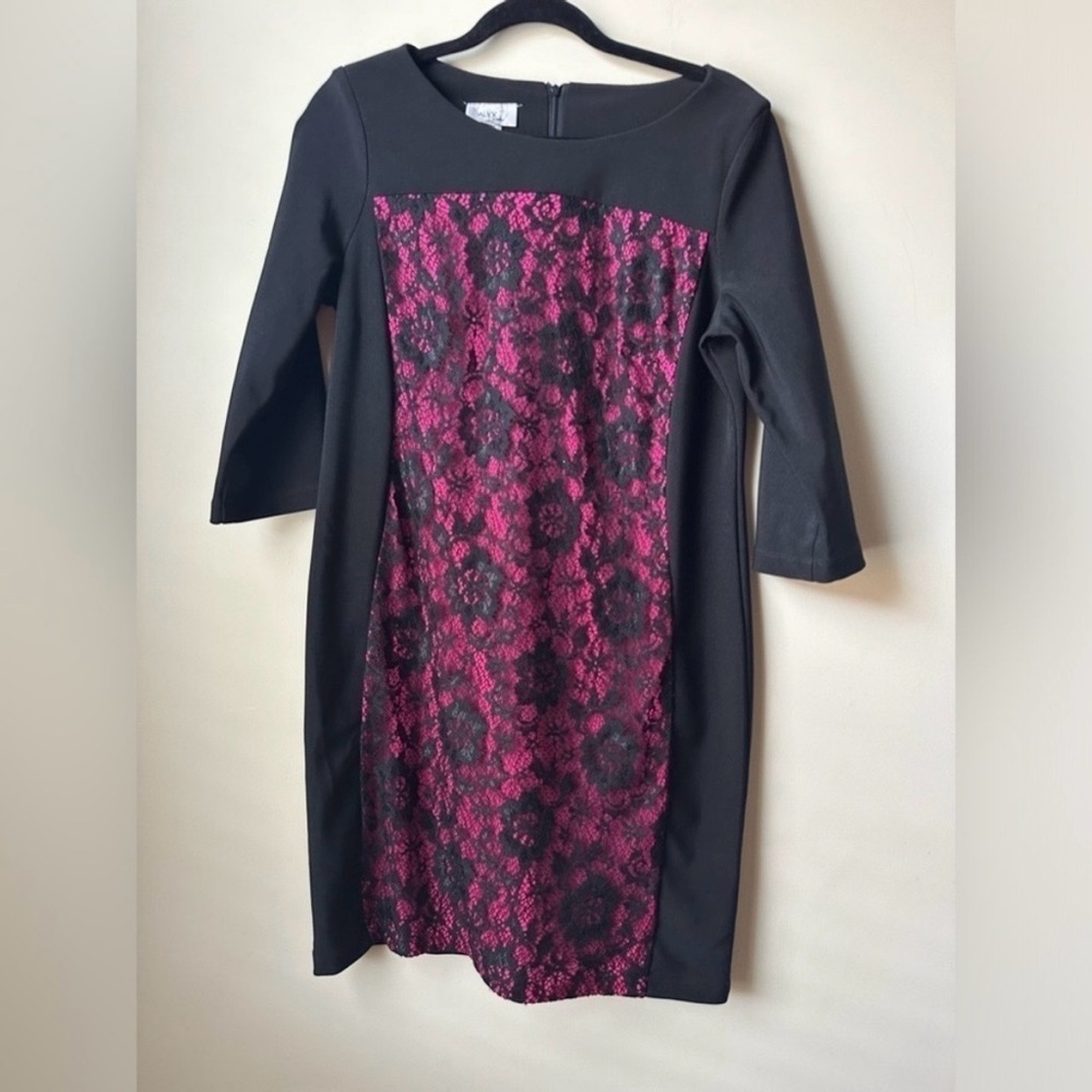 Alyx original black & pink women’s lace front Sheath Dress Size 12